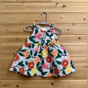 Hanna Andersson Size 75/12-18 Months Citrus Lightweight Cotton Muslin Dress